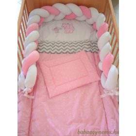 Szeko fonott fejvédő -rózsaszín-fehér