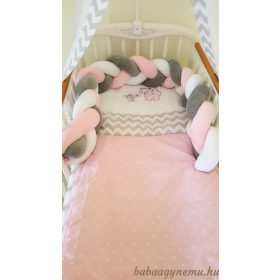 Szeko fonott fejvédő -rózsaszín-fehér-szürke