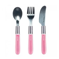  Canpol babies fém evőeszköz készlet (kanál, kés, villa) 18hó- rózsaszín