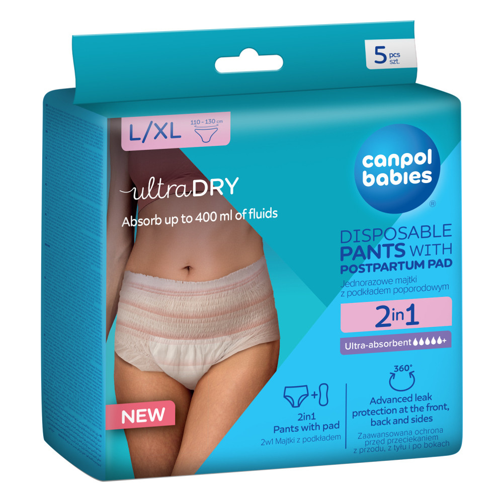 Canpol babies 2az1ben szülés utáni pelenka L/XL 5db - babyla
