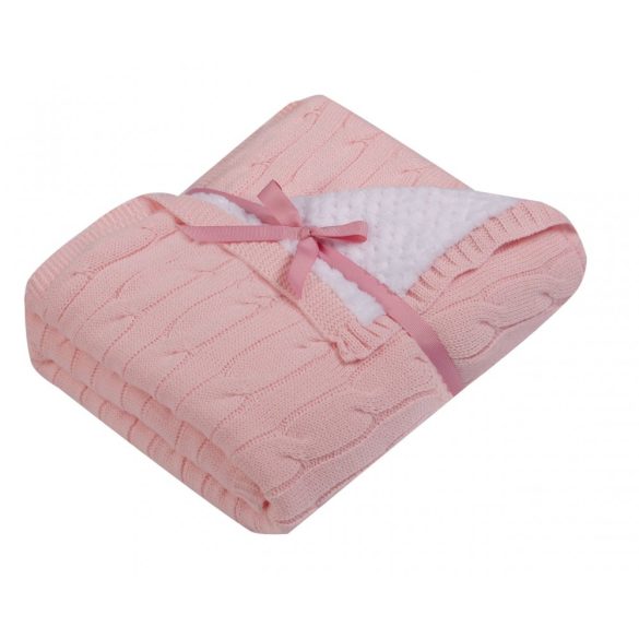 Duetbaby kötött bélelt takaró-Rózsaszín