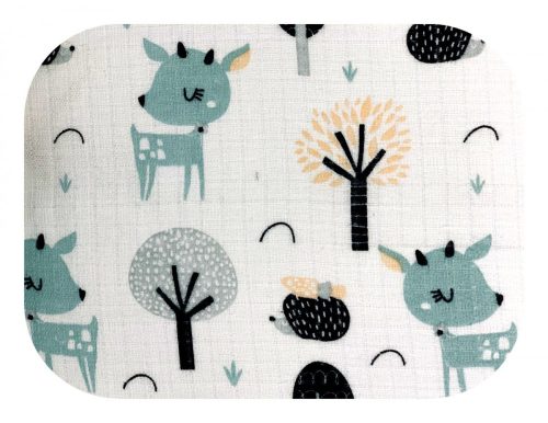 Színes mintás textil pelenka 70x80 cm-menta őz