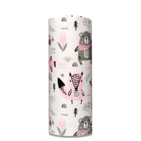   Színes mintás textil pelenka 70x80 cm-erdei állatok rózsaszín