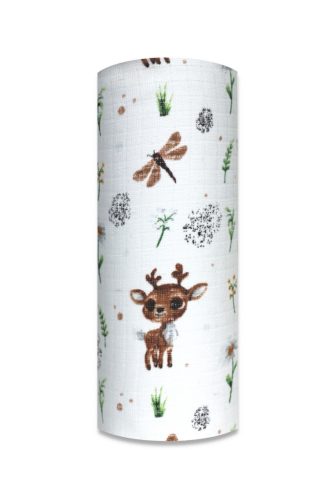 Színes mintás textil pelenka 70X80cm-Barna szarvas a réten