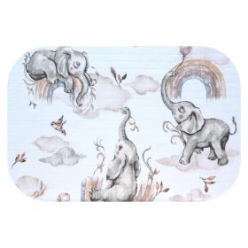   Színes mintás textil pelenka 70X80cm-Elefánt szivárványon