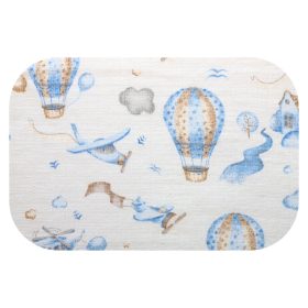 Színes mintás textil pelenka 70x80 cm-Kék repülőtér