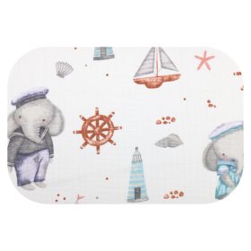 Színes mintás textil pelenka 70x80 cm-Elefánt kapitány