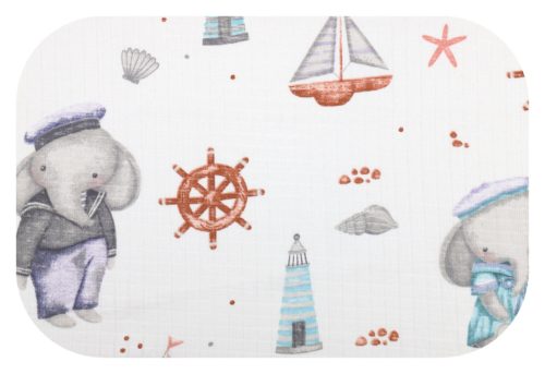 Színes mintás textil pelenka 70x80 cm-Elefánt kapitány