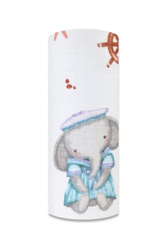 Színes mintás textil pelenka 70x80 cm-Elefánt kapitány