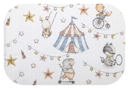 Színes mintás textil pelenka 70x80 cm- Kék Cirkusz
