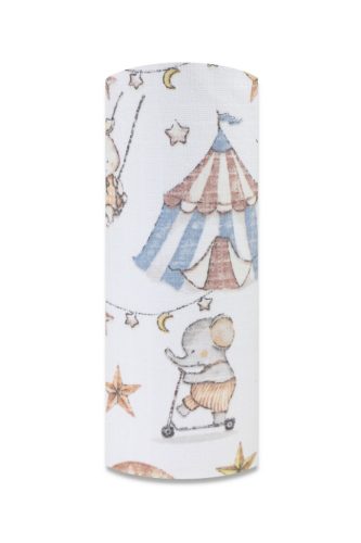 Színes mintás textil pelenka 70x80 cm- Kék Cirkusz