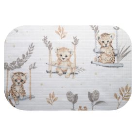 Színes mintás textil pelenka 70x80 cm- Állatok a hintán 