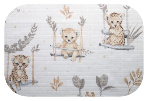 Színes mintás textil pelenka 70x80 cm- Állatok a hintán 
