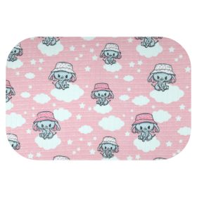   Színes mintás textil pelenka 70x80 cm- Rózsaszín elefánt kalapban 