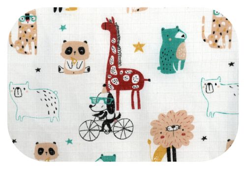 Színes mintás textil pelenka 70x80 cm- Háziállatok buli