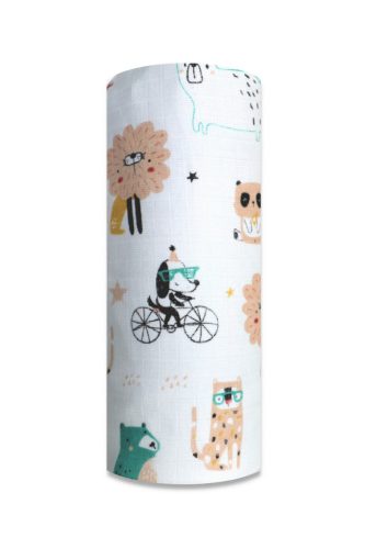 Színes mintás textil pelenka 70x80 cm- Háziállatok buli