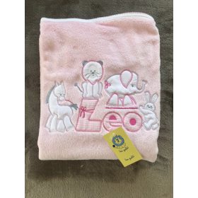Leo-poldi wellsoft himzett takaró, rózsaszín