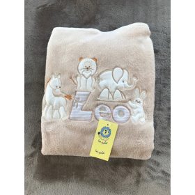 Leo-poldi wellsoft himzett takaró, barna