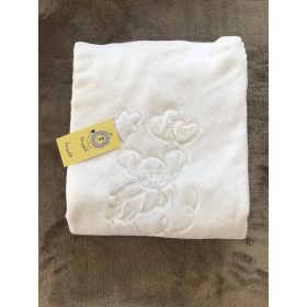 Leo-poldi wellsoft himzett takaró, fehér