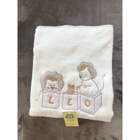 Leo-poldi wellsoft himzett takaró, beige
