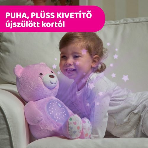 Chicco Baby Bear plüss maci projektor - Rózsaszín maci