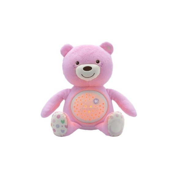 Chicco Baby Bear plüss maci projektor - Rózsaszín maci