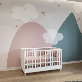   Misty Fehér – 70×140 cm-es átalakítható babaágy leesésgátlóval
