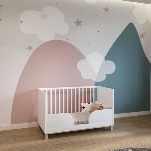 Misty Fehér – 70×140 cm-es átalakítható babaágy leesésgátlóval