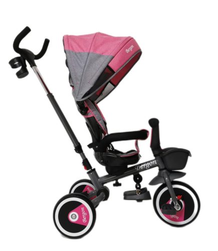 Bergon Összecsukható 360°-ban Forgatható Üléses Tricikli B56 - Pink