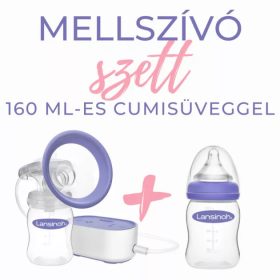   Lansinoh 2 fázisú kompakt elektromos mellszívó+160 ml cumisüveggel és mintacsomaggal