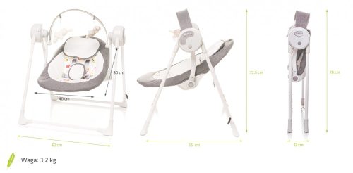 4 Baby Swing elektromos hinta-Grey