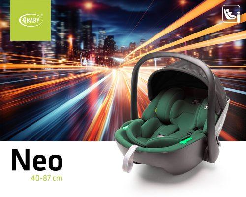 4BABY Neo I-size 40-87 cm babahordozó - Dark Green