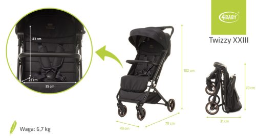 4Baby Twizzy sport babakocsi-Black