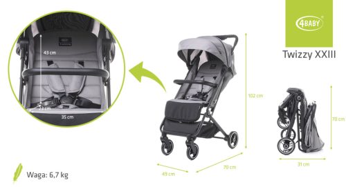 4Baby Twizzy sport babakocsi-Grey