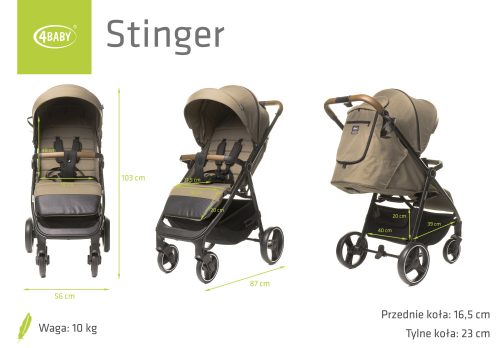 4Baby Stinger XXIII sport babakocsi-Mokka