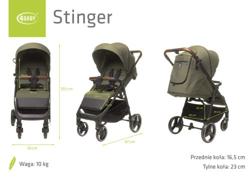4Baby Stinger XXIII sport babakocsi-Khaki