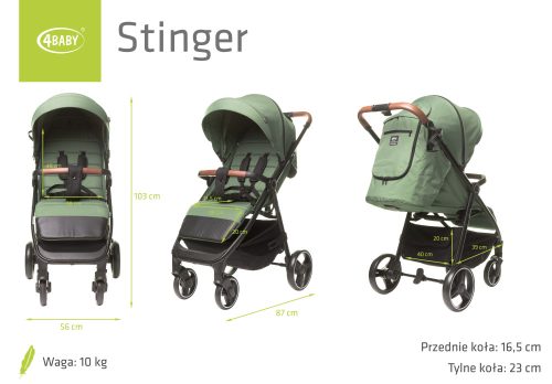 4Baby Stinger XXIII sport babakocsi-Olive