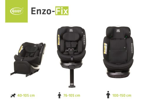 4 BABY Enzo-Fix 40-150 cm biztonsági gyerekülés-Black