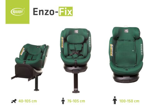 4 BABY Enzo-Fix 40-150 cm biztonsági gyerekülés-Green