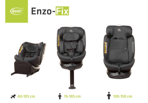 4 BABY Enzo-Fix 40-150 cm biztonsági gyerekülés-Graphite