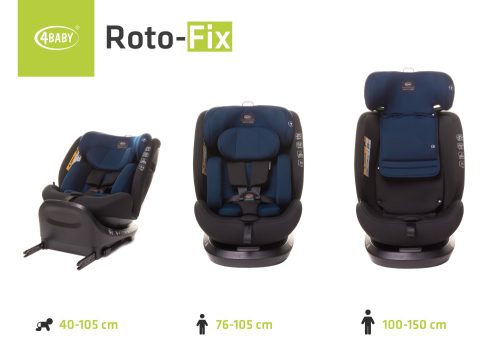 4 Baby Roto-Fix 40-150 cm biztonsági gyerekülés-Navy Blue