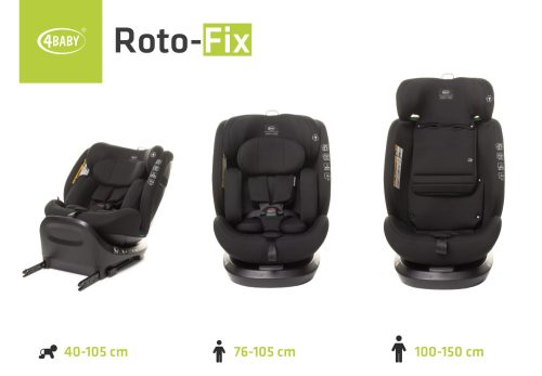 4 Baby Roto-Fix 40-150 cm biztonsági gyerekülés-Black