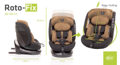 4 Baby Roto-Fix 40-150 cm biztonsági gyerekülés-Mokka