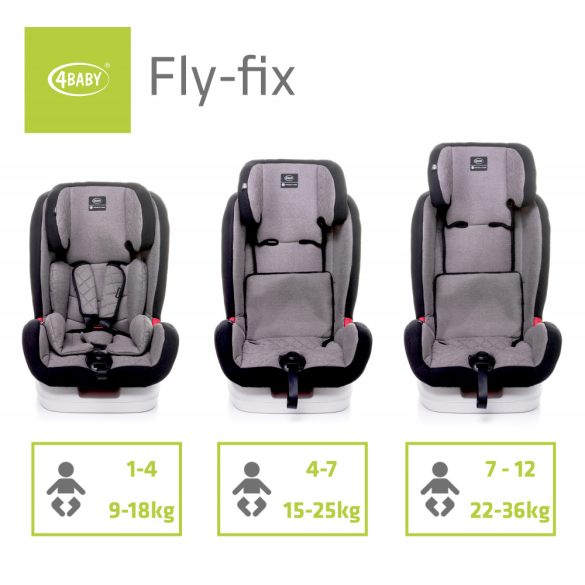 4 Baby Fly-fix biztonsági gyermekülés, szürke