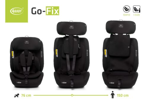 4Baby Go-fix i-Size 76-150cm biztonsági gyerekülés-Black