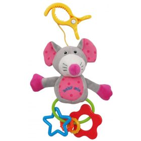 Baby Mix plüss játék csörgővel-Egér