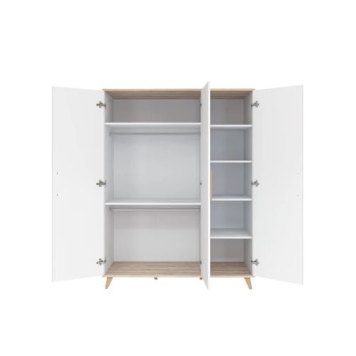 Faktum Flip White & Oak 3 osztású szekrény