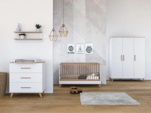 Faktum Flip White & Oak 3 osztású szekrény
