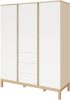 Faktum Loop White & Oak 3 osztású szekrény