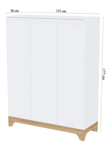 Faktum Lumina White 3 osztású szekrény
